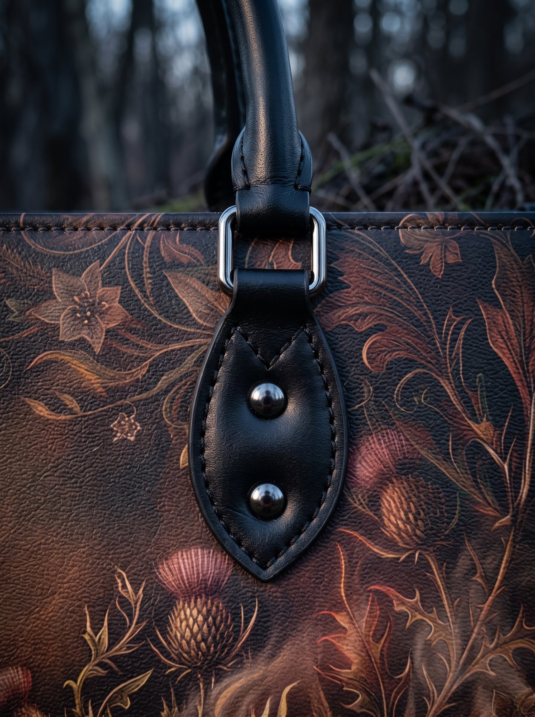 "Vespertine" Applique Leather Handbag