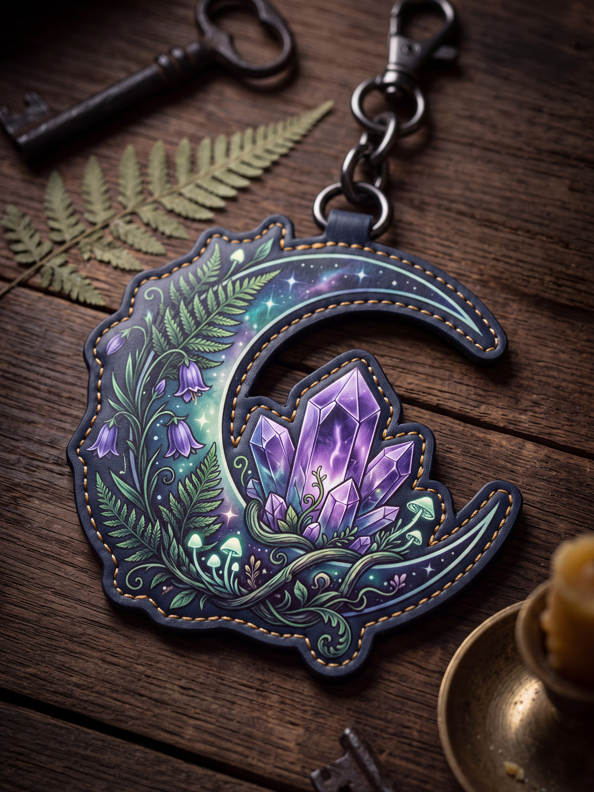"Witchmoon" Leather Bag Charm