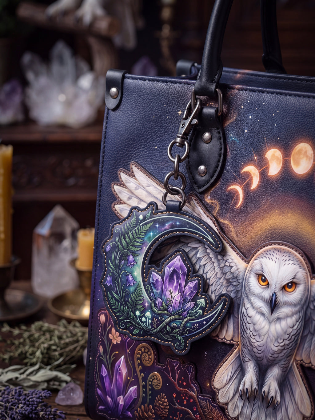 "Witchmoon" Leather Bag Charm