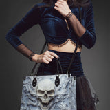 "Wraithbone" - Black Interior - Leather Handbag Matching SANTA Combo