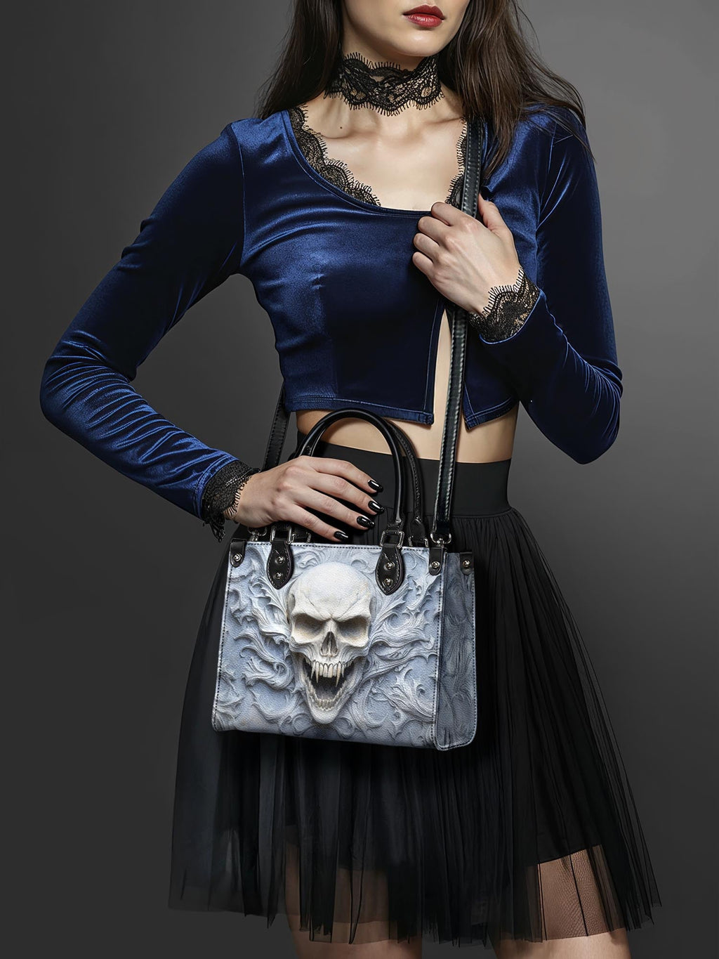 "Wraithbone" - Black Interior - Small Leather Handbag SPOOKY DEAL