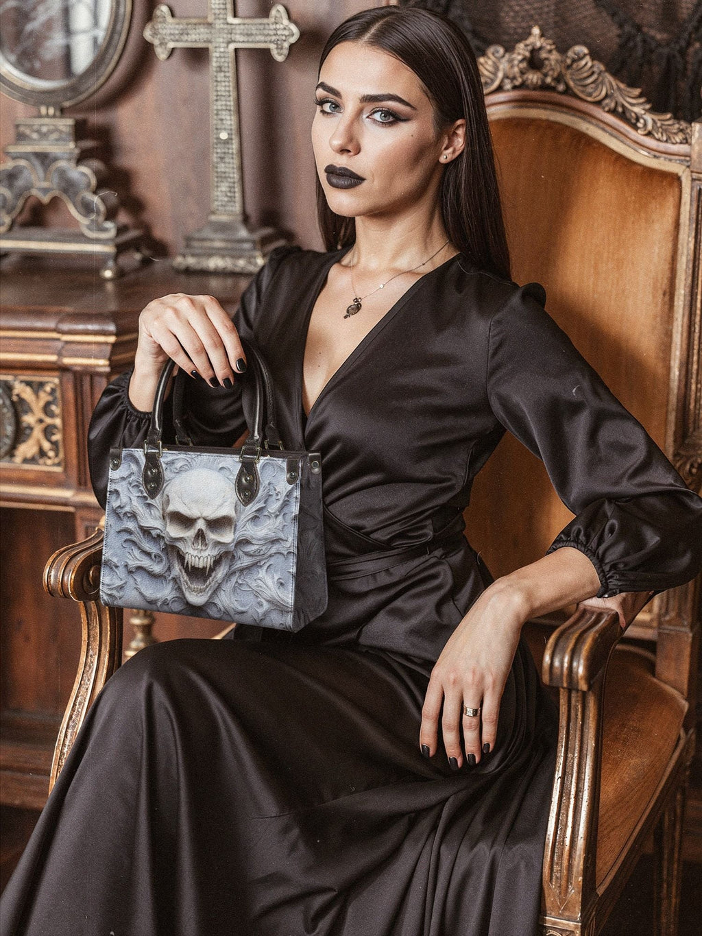 "Wraithbone" - Black Interior - Small Leather Handbag SPOOKY DEAL