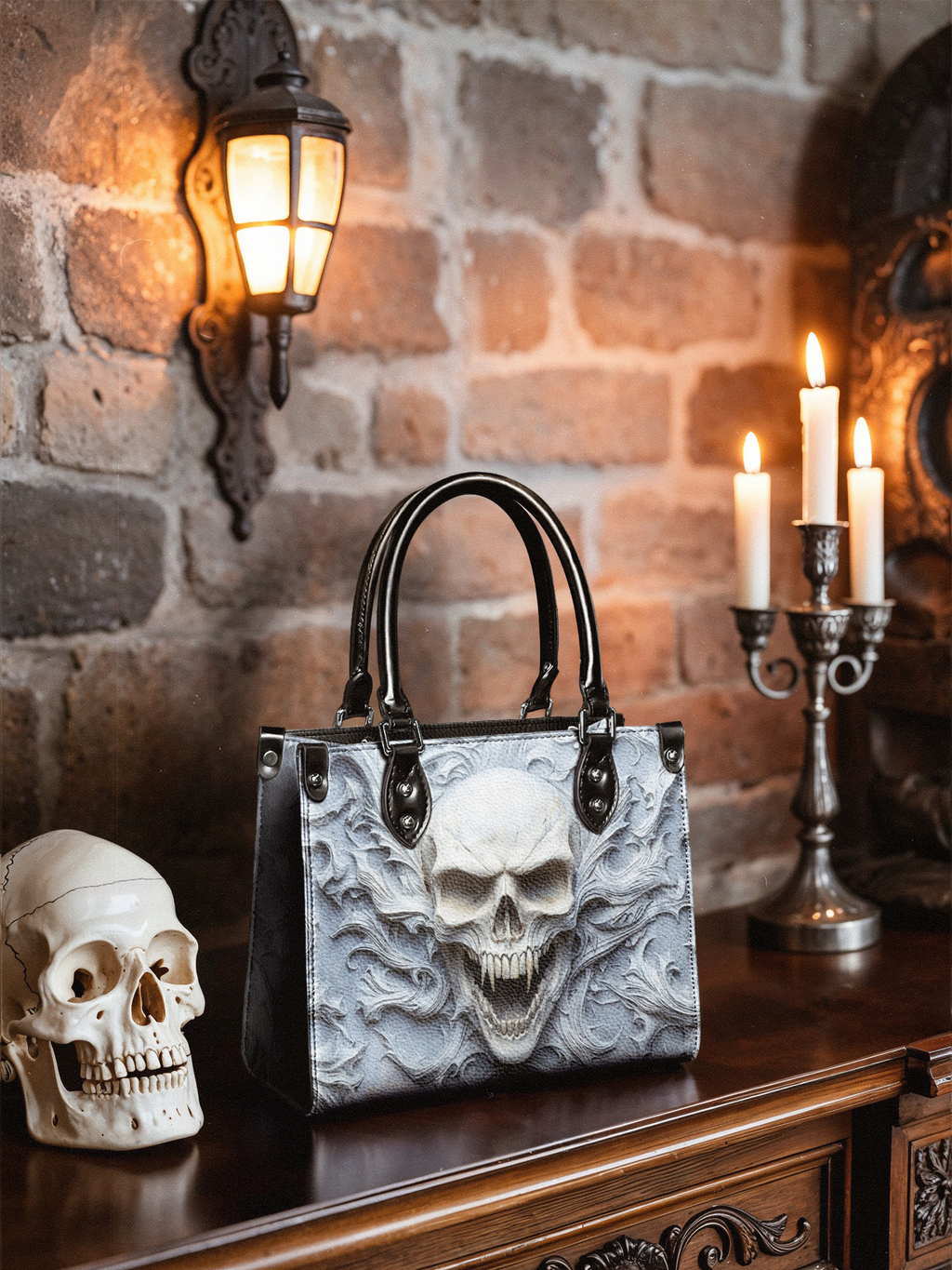 "Wraithbone" Small Leather Handbag SPOOKY DEAL