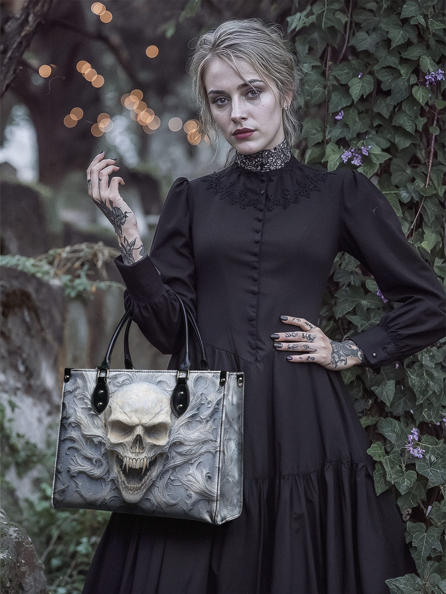"Wraithbone" - Red Interior - Leather Handbag
