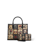 "Blacklitany" - Black Interior - Leather Handbag Matching Set - SPOOKY DEAL