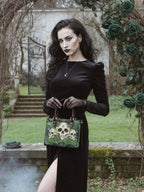 "Bloodrose" Poison Ivy - Yellow Interior - Small Leather Handbag