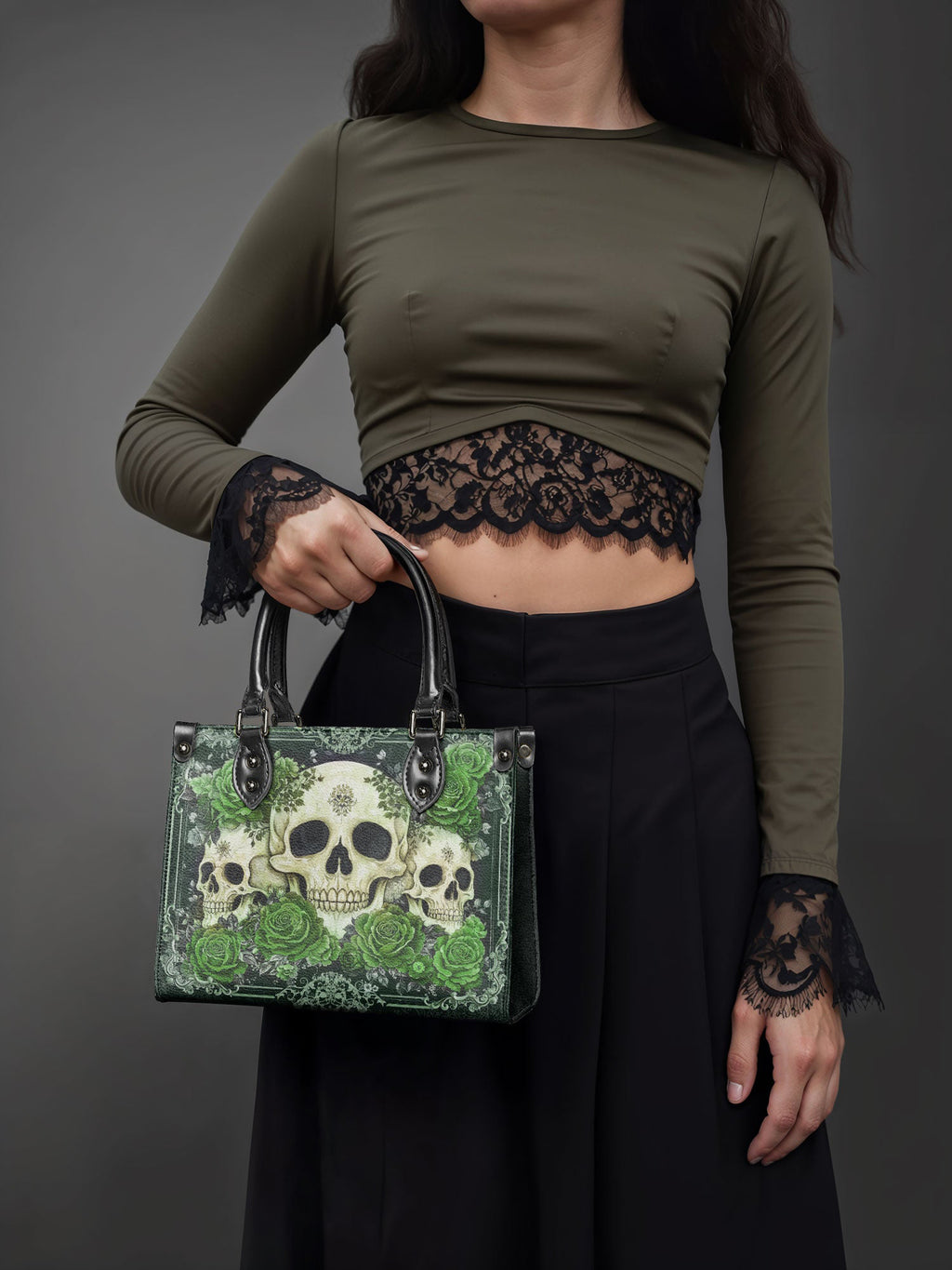 "Bloodrose" Poison Ivy - Black Interior - Small Leather Handbag