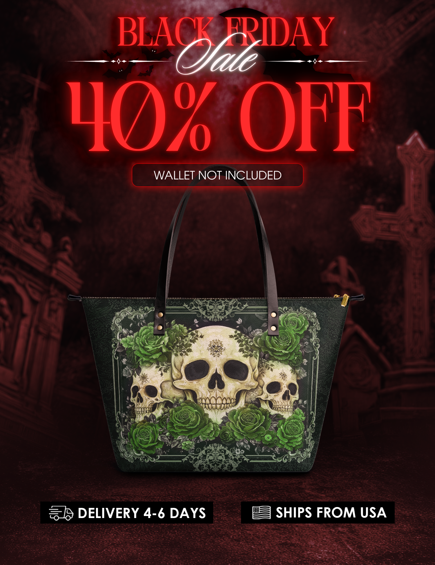 "Bloodrose" Poison Ivy Leather Tote Bag Deal