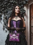 "Bloodrose" Poison Plum - Yellow Interior - Small Leather Handbag