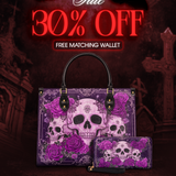 "Bloodrose" Poison Plum Leather Handbag Deal