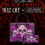 "Bloodrose" Poison Plum Leather Handbag Deal