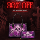 "Bloodrose" Poison Plum Small Leather Bag Deal