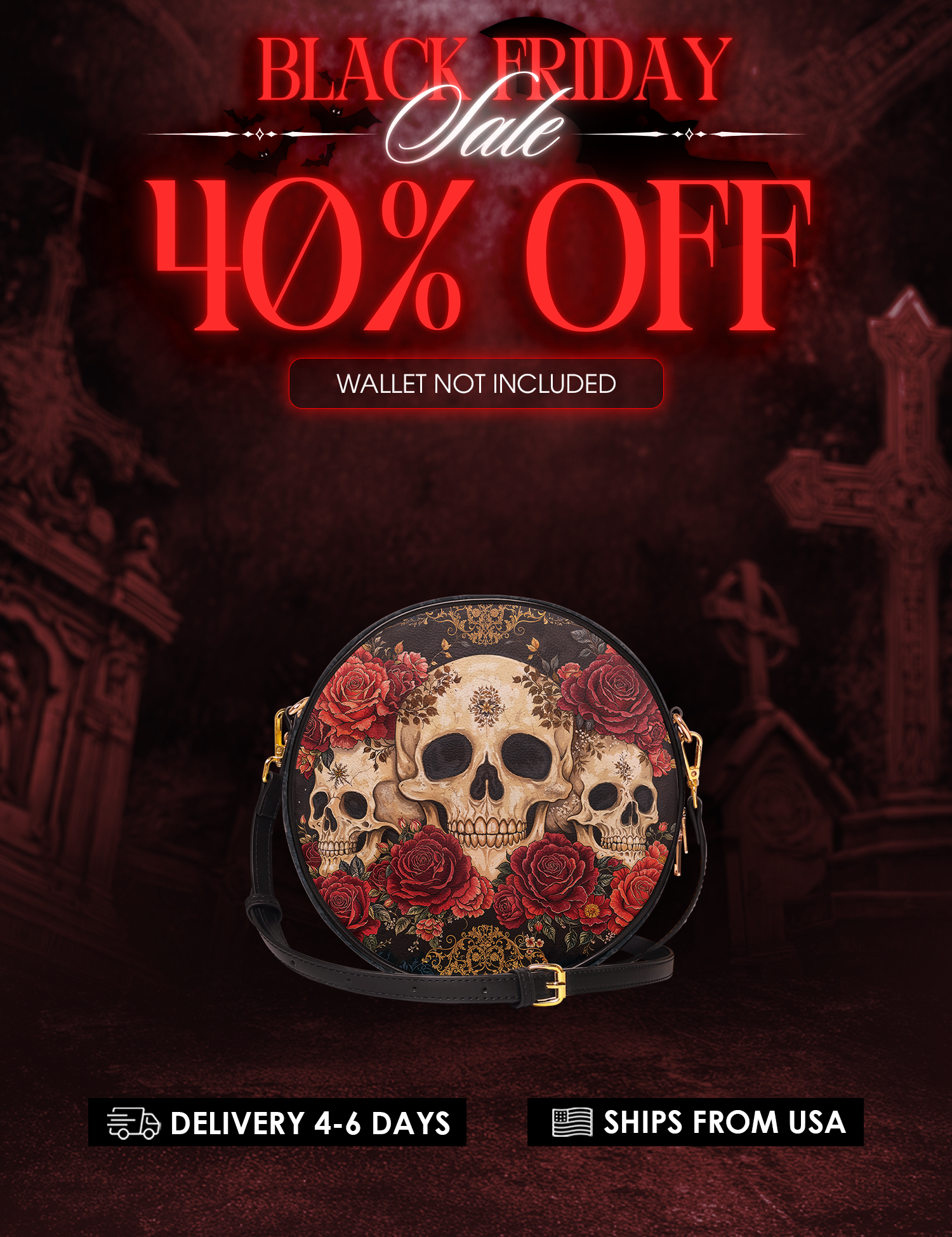 "Bloodrose" Circle Crossbody Bag Deal