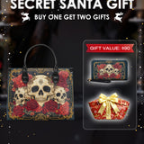 "Bloodrose" - Black Interior - Leather Handbag Matching SANTA Combo