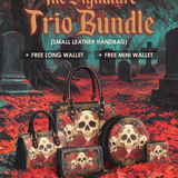 "Bloodrose" The Signature Trio Bundle (Small Leather Handbag)