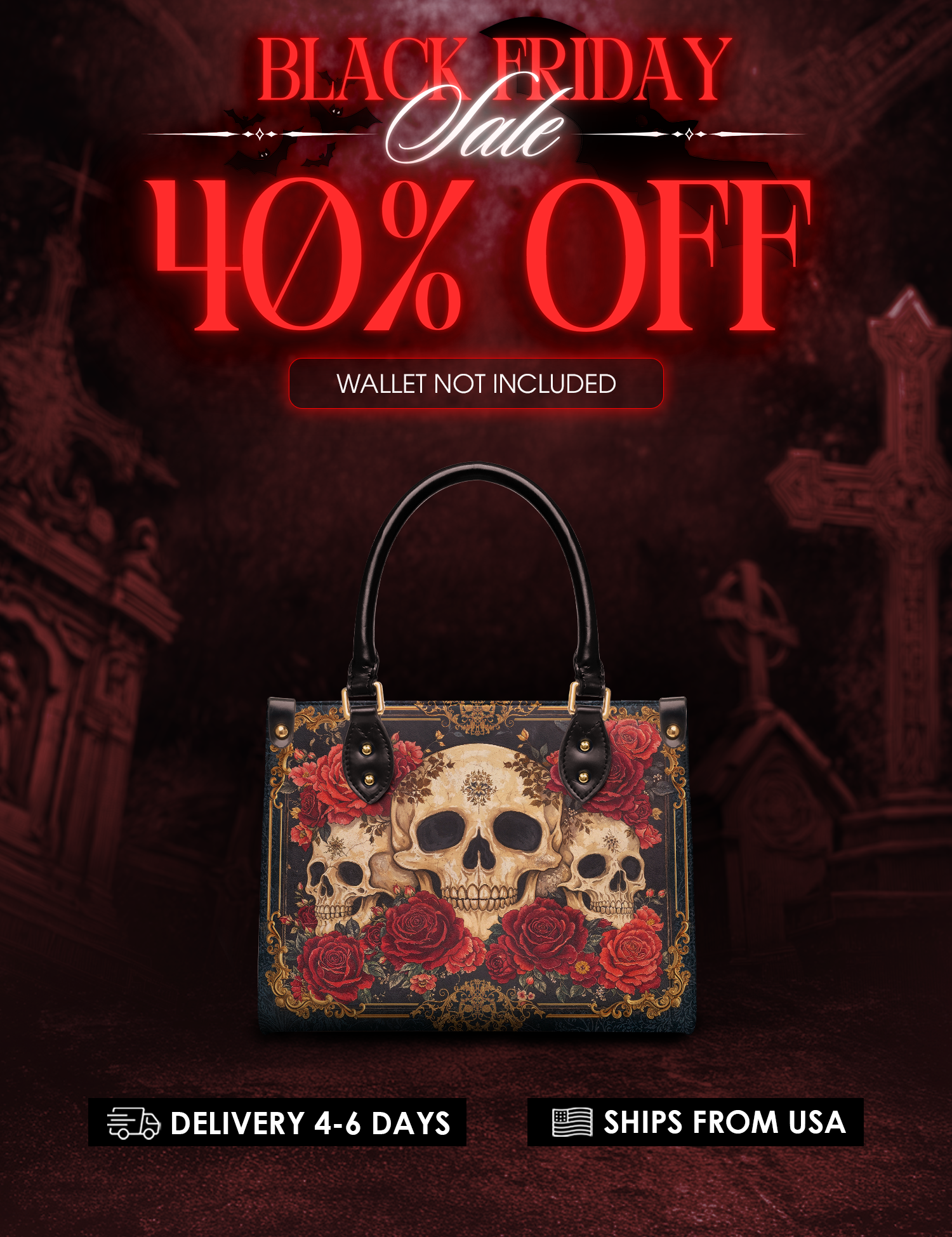 "Bloodrose" Small Leather Bag Deal