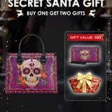 "Catrinelle" - Black Interior - Leather Handbag Matching SANTA Combo