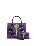 "Corvexia" - Black Interior - Leather Handbag Matching Set - SPOOKY DEAL