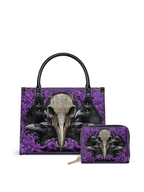 "Corvexia" - Black Interior - Small Leather Handbag Matching Set - SPOOKY DEAL