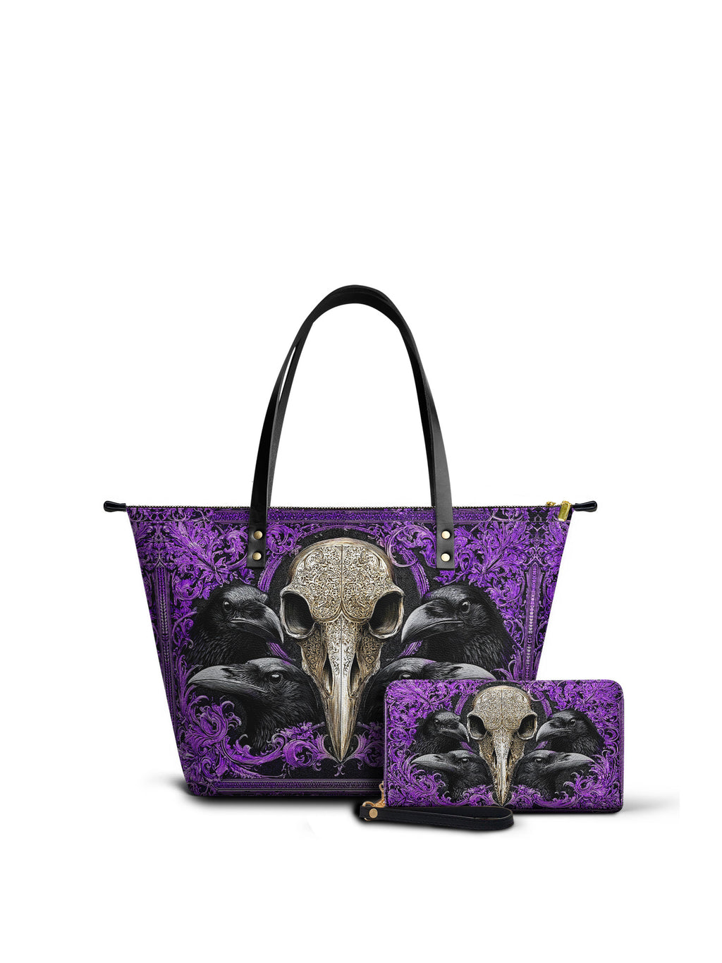 "Corvexia" Leather Tote Bag Matching Set - SPOOKY DEAL