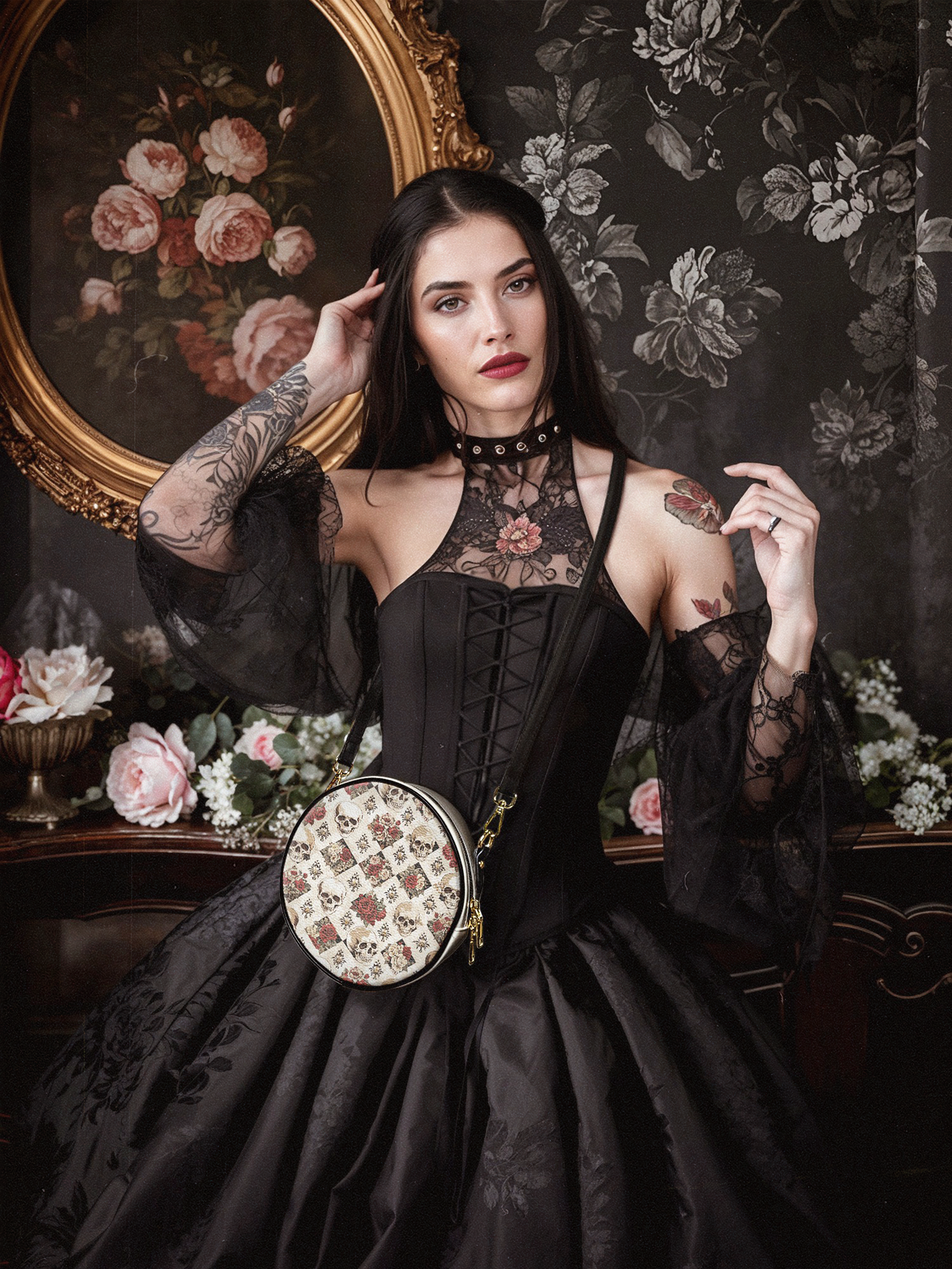 "Mournaire" Circle Crossbody Bag