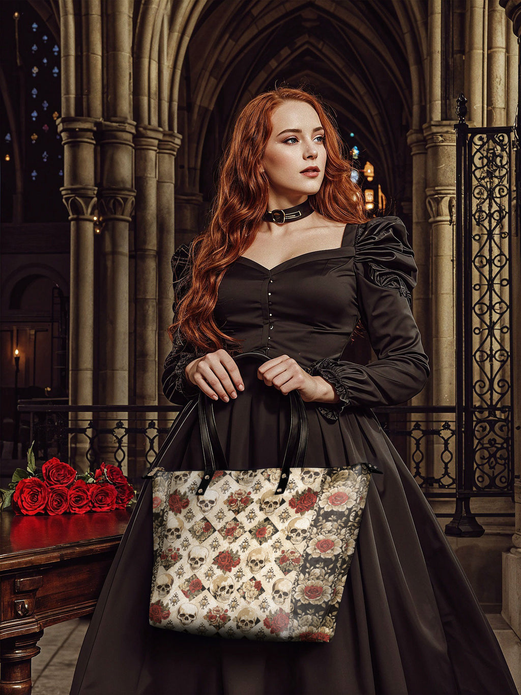 "Mournaire" Leather Tote Bag