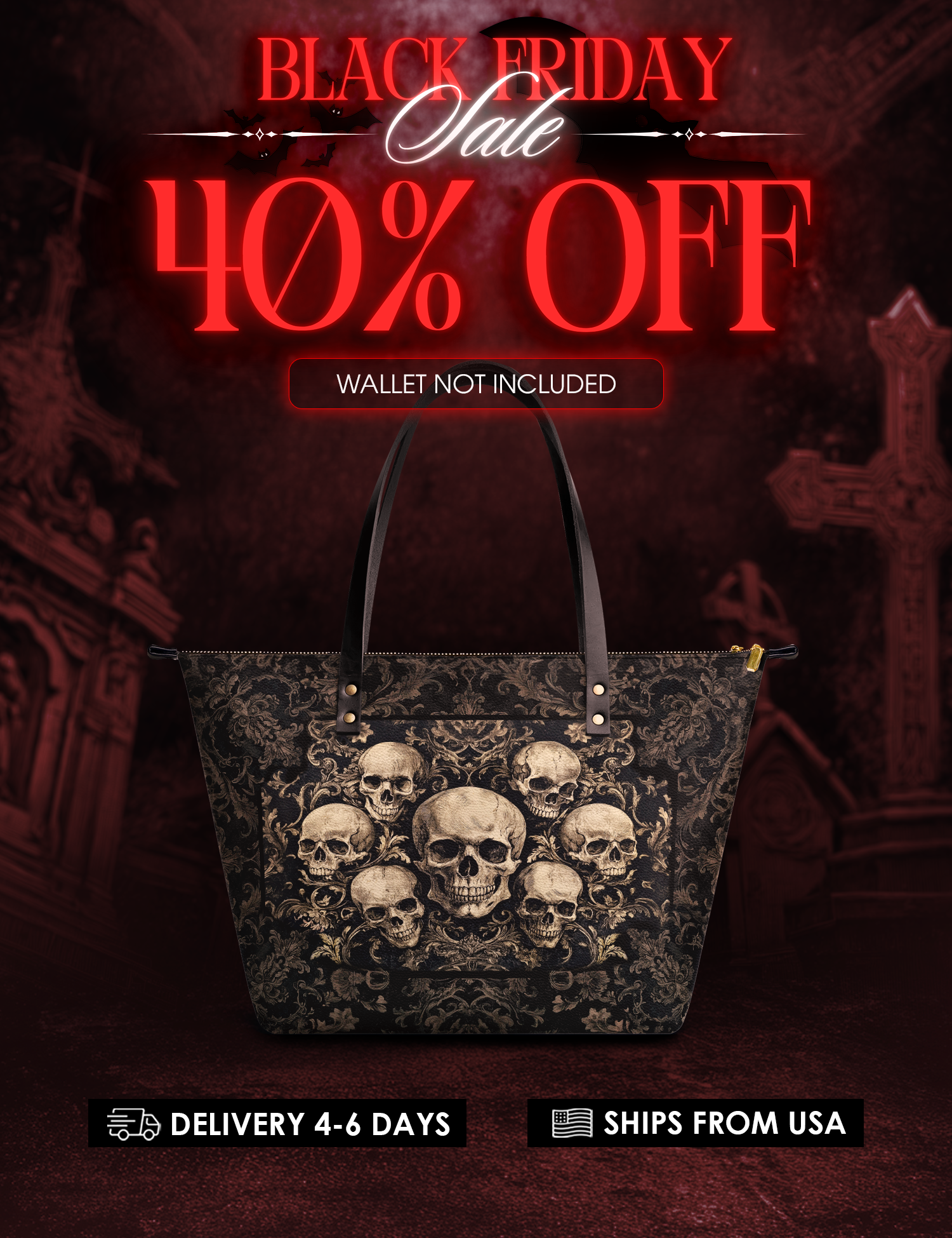 "Deathmark" Leather Tote Bag Deal