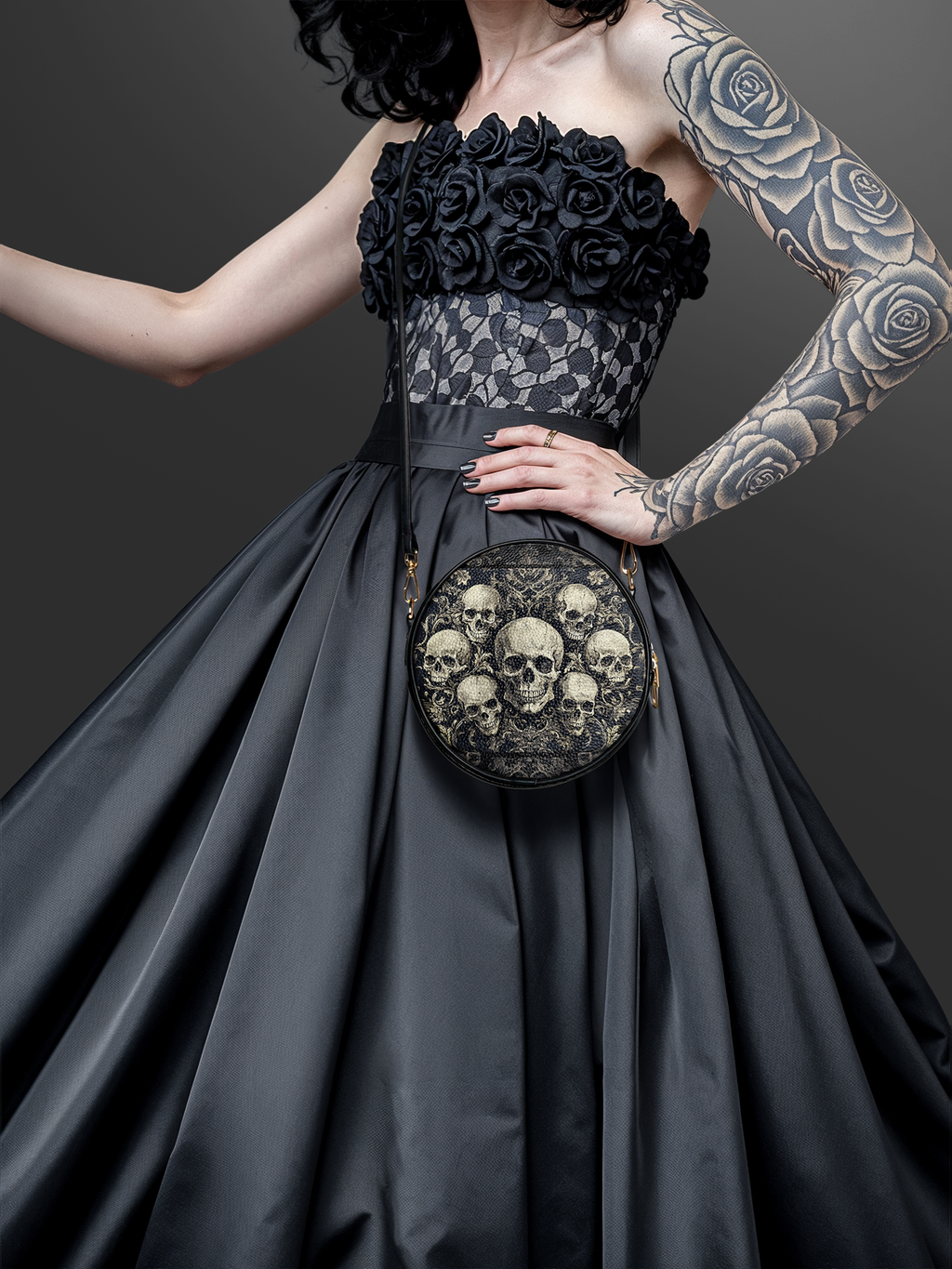 "Deathmark" Circle Crossbody Bag