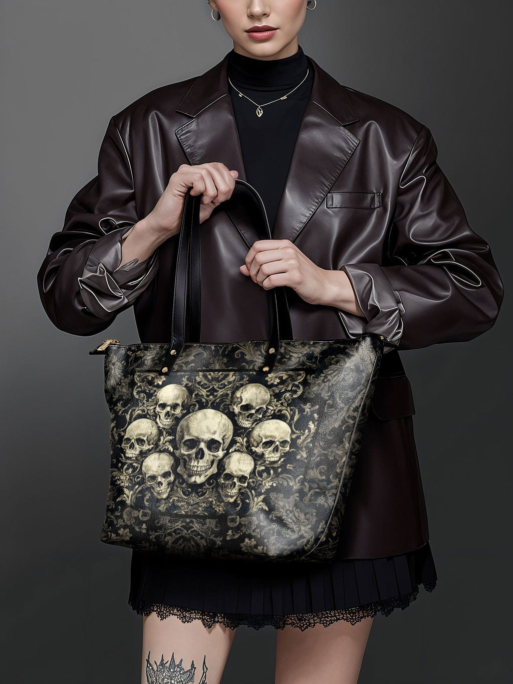"Deathmark" Leather Tote Bag SPOOKY DEAL