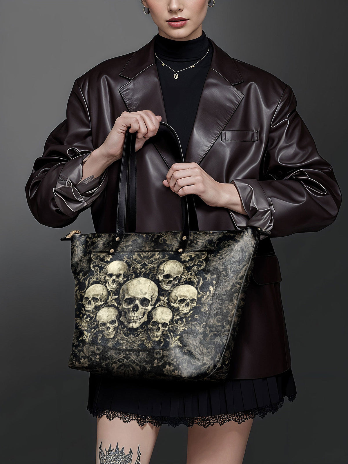 "Deathmark" Leather Tote Bag SPOOKY DEAL