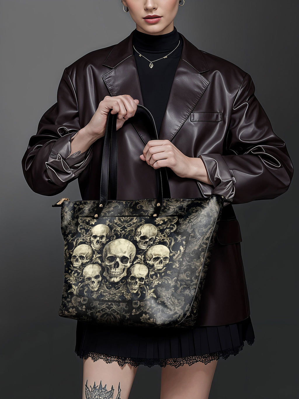 "Deathmark" Leather Tote Bag