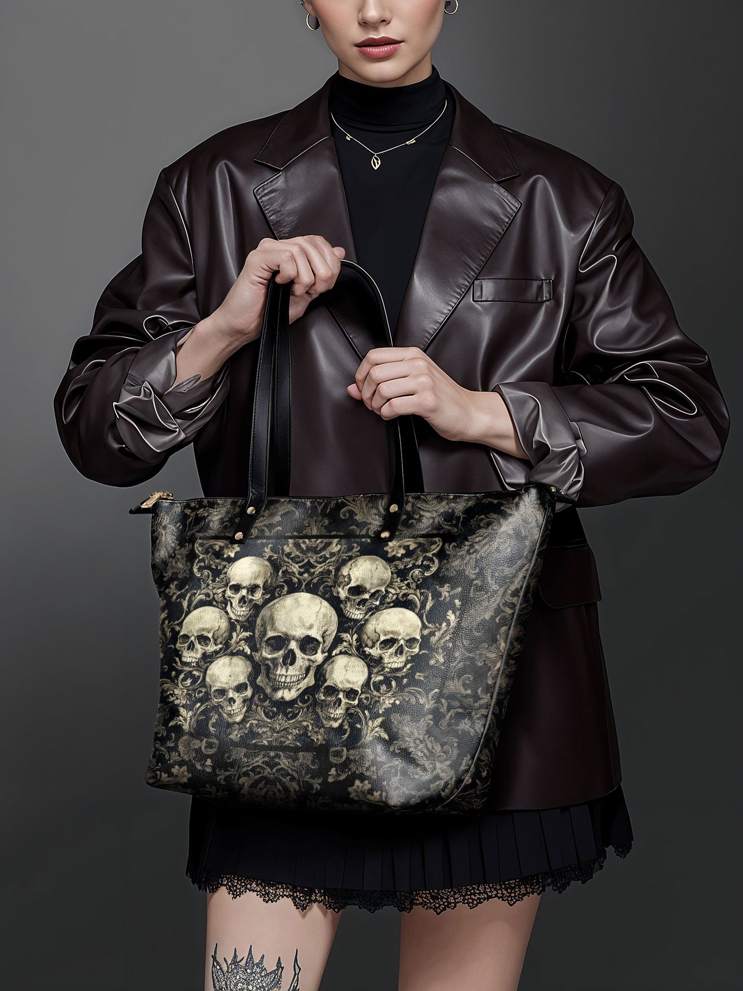 "Deathmark" Leather Tote Bag