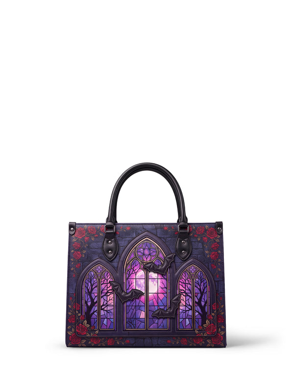 "Rosewindow" Applique Leather Handbag