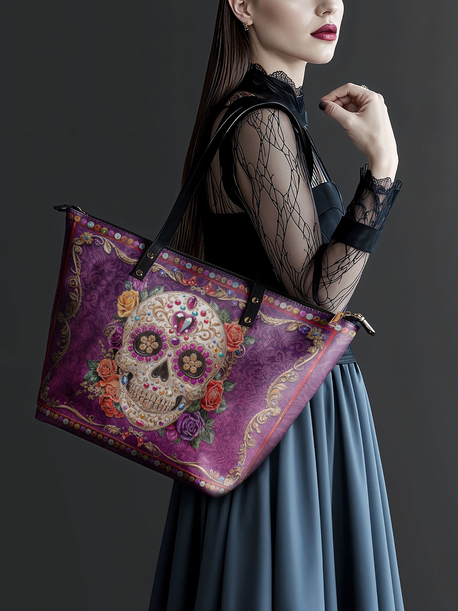 "Catrinelle" Leather Tote Bag