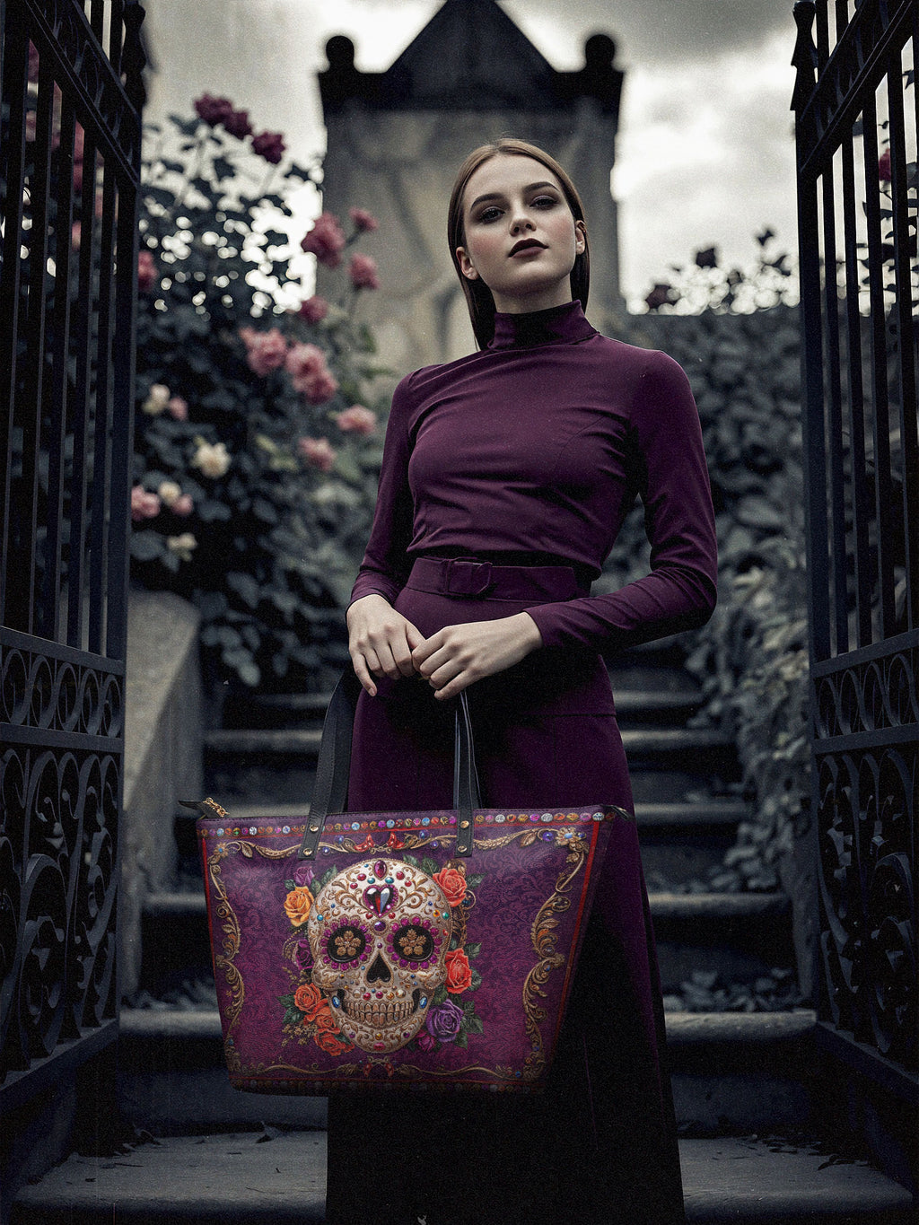 "Catrinelle" Leather Tote Bag
