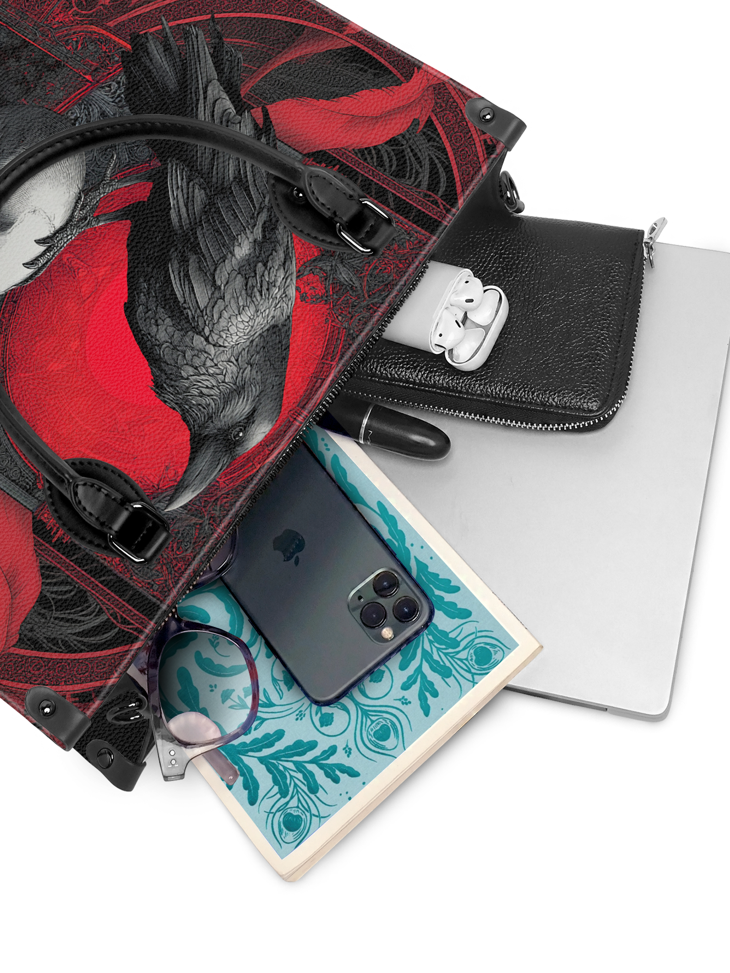 "Bloodraven" - Red Interior - Leather Handbag