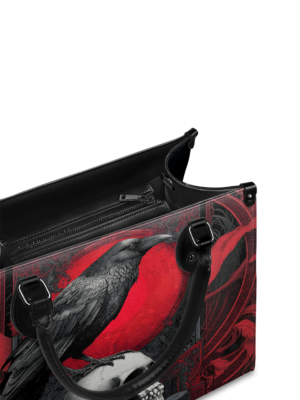 "Bloodraven" - Red Interior - Leather Handbag