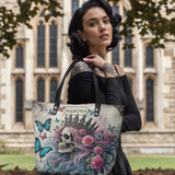 Gothic Skull HTRZ19129137XK Leather Tote Bag