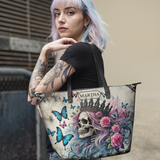 Gothic Skull HTRZ19129137XK Leather Tote Bag