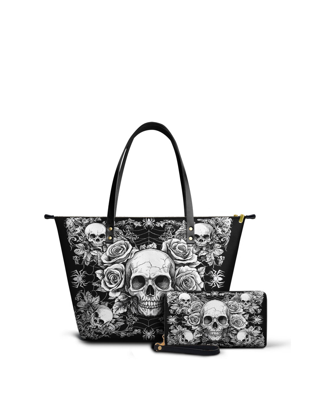 "Gravebloom" Leather Tote Bag Matching Set - SPOOKY DEAL