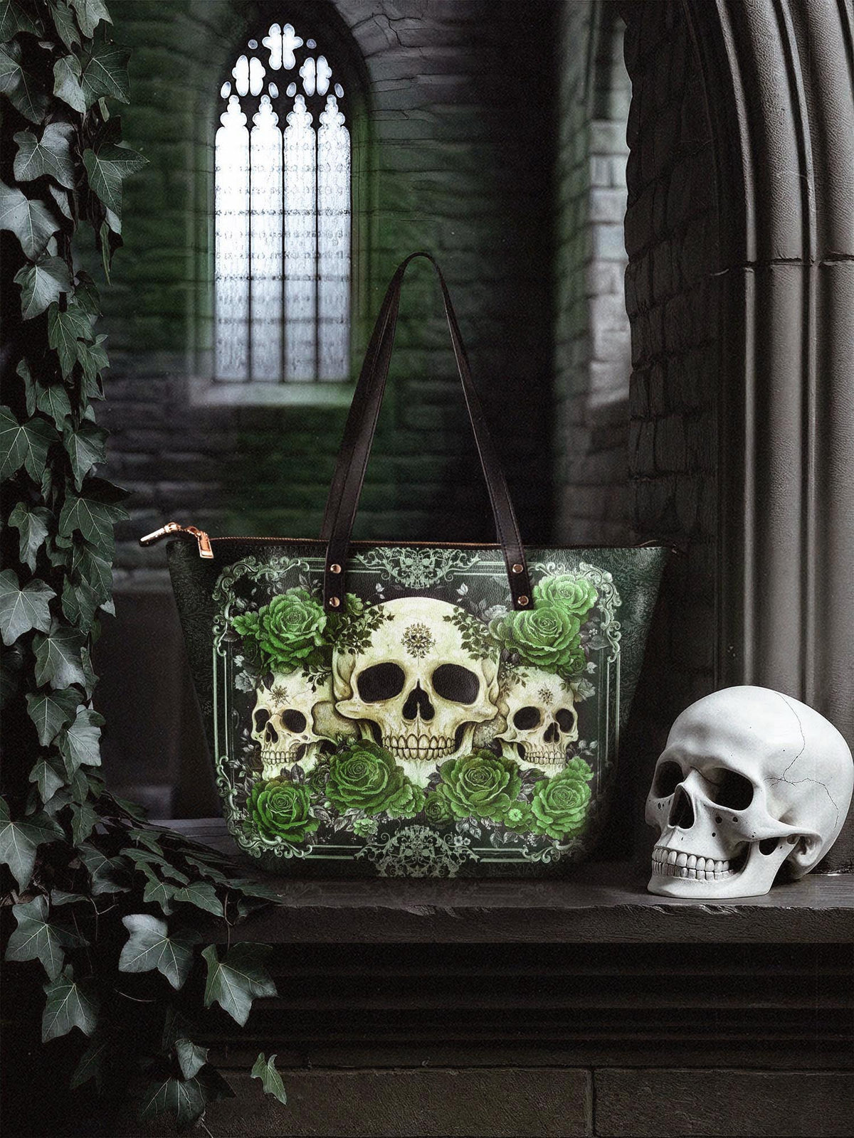 "Bloodrose" Poison Ivy Leather Tote Bag