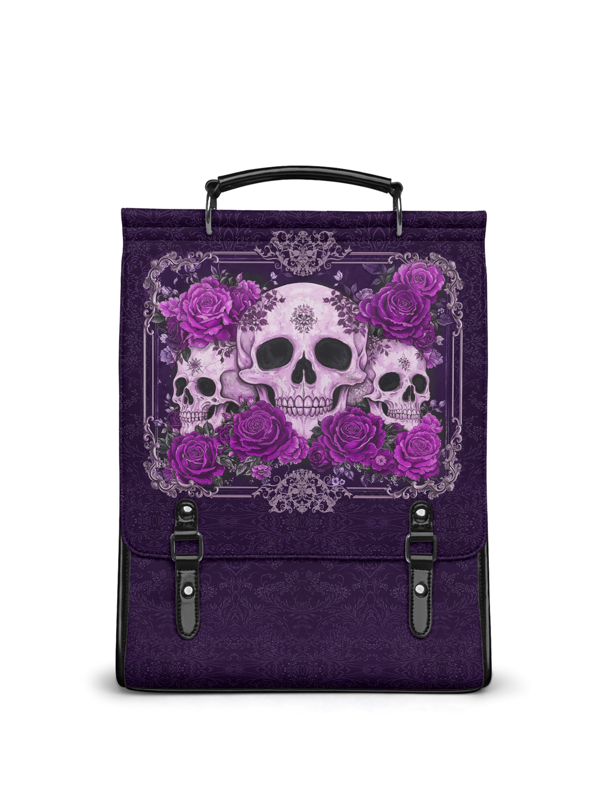 "Bloodrose" Poison Plum Leather Backpack SPOOKY DEAL