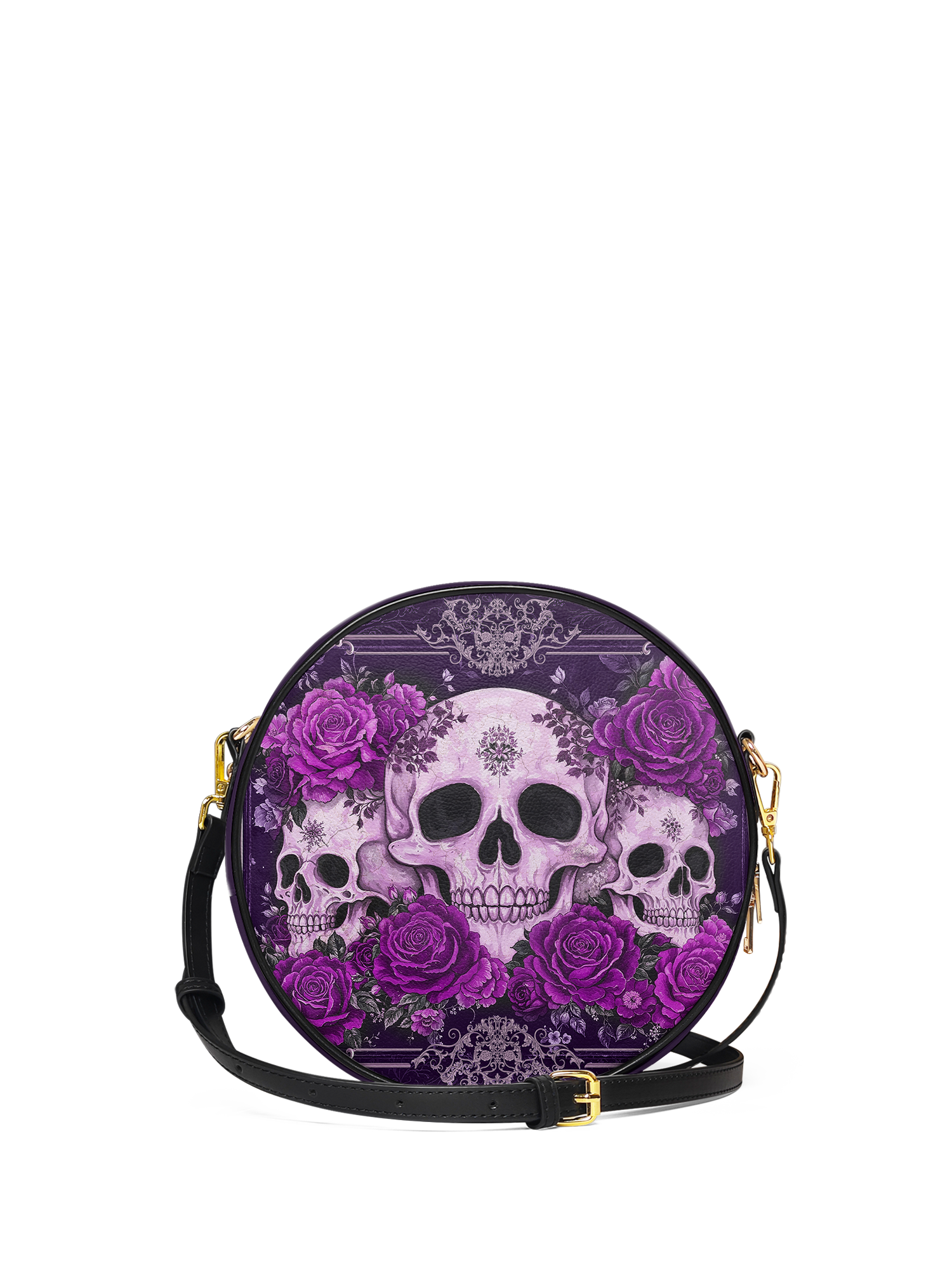 "Bloodrose" Poison Plum Circle Crossbody Bag