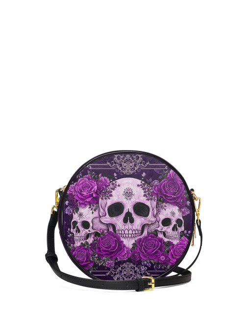 "Bloodrose" Poison Plum Circle Crossbody Bag