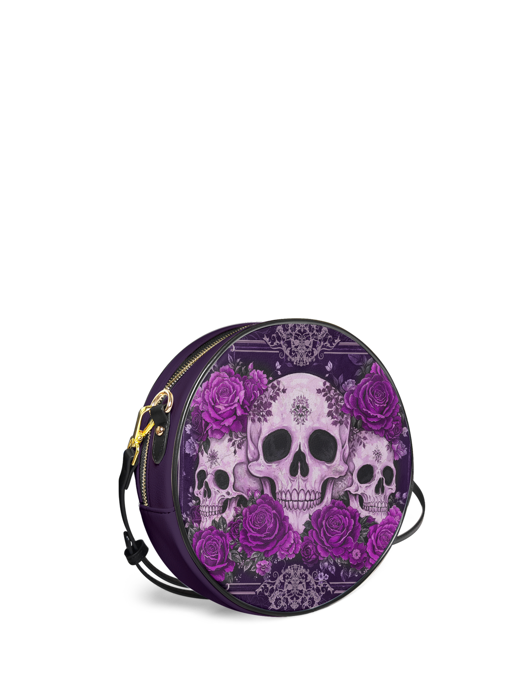 "Bloodrose" Poison Plum Circle Crossbody Bag