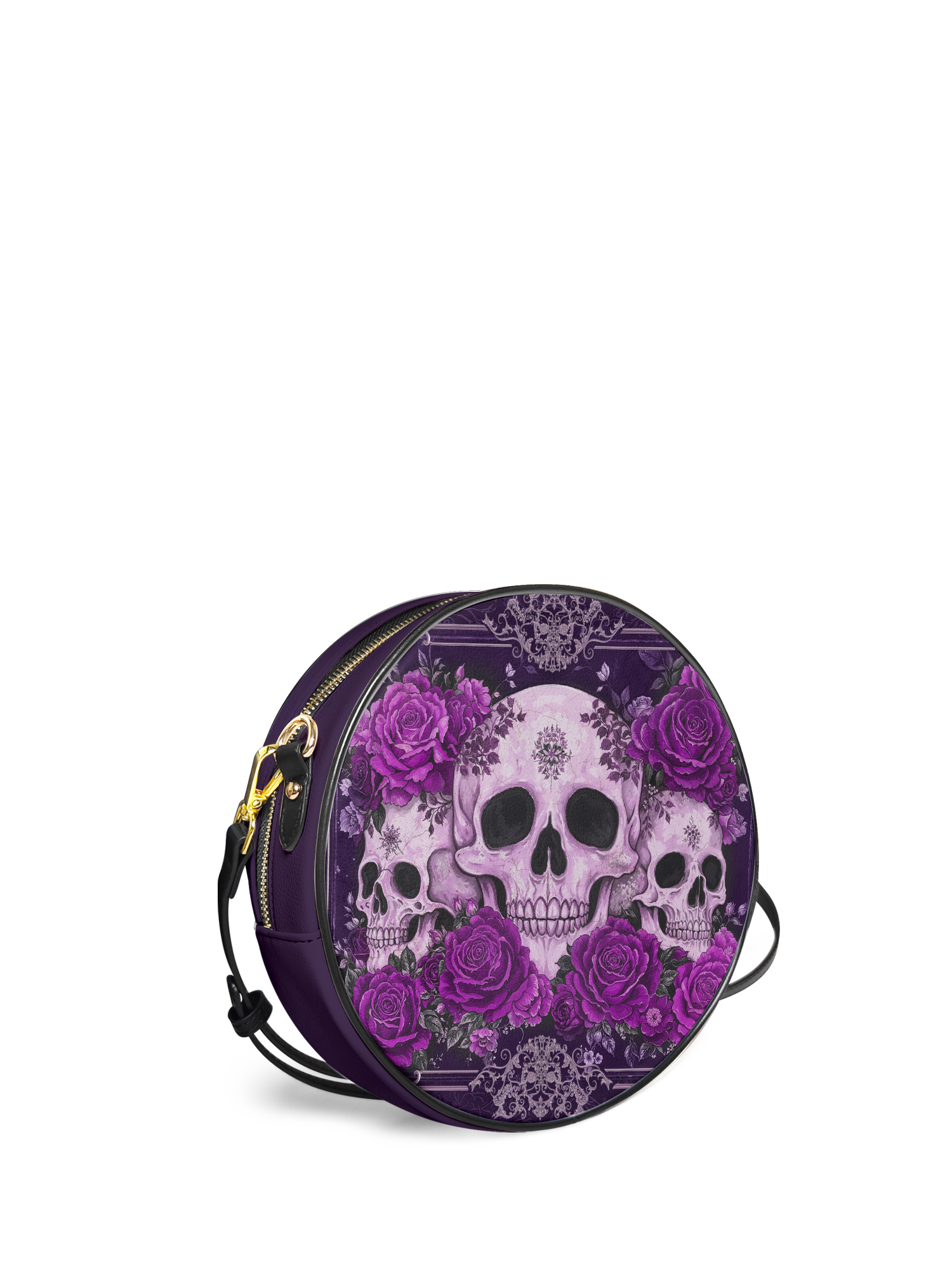 "Bloodrose" Poison Plum Circle Crossbody Bag