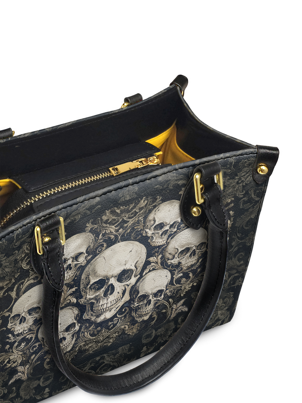 "Deathmark" - Yellow Interior - Small Leather Handbag