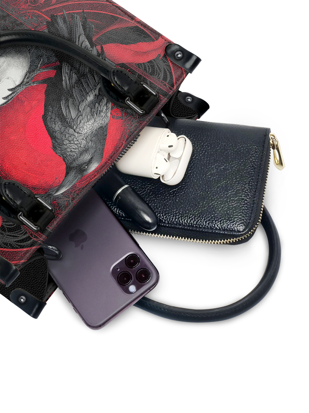 "Bloodraven" - Black Interior - Small Leather Handbag