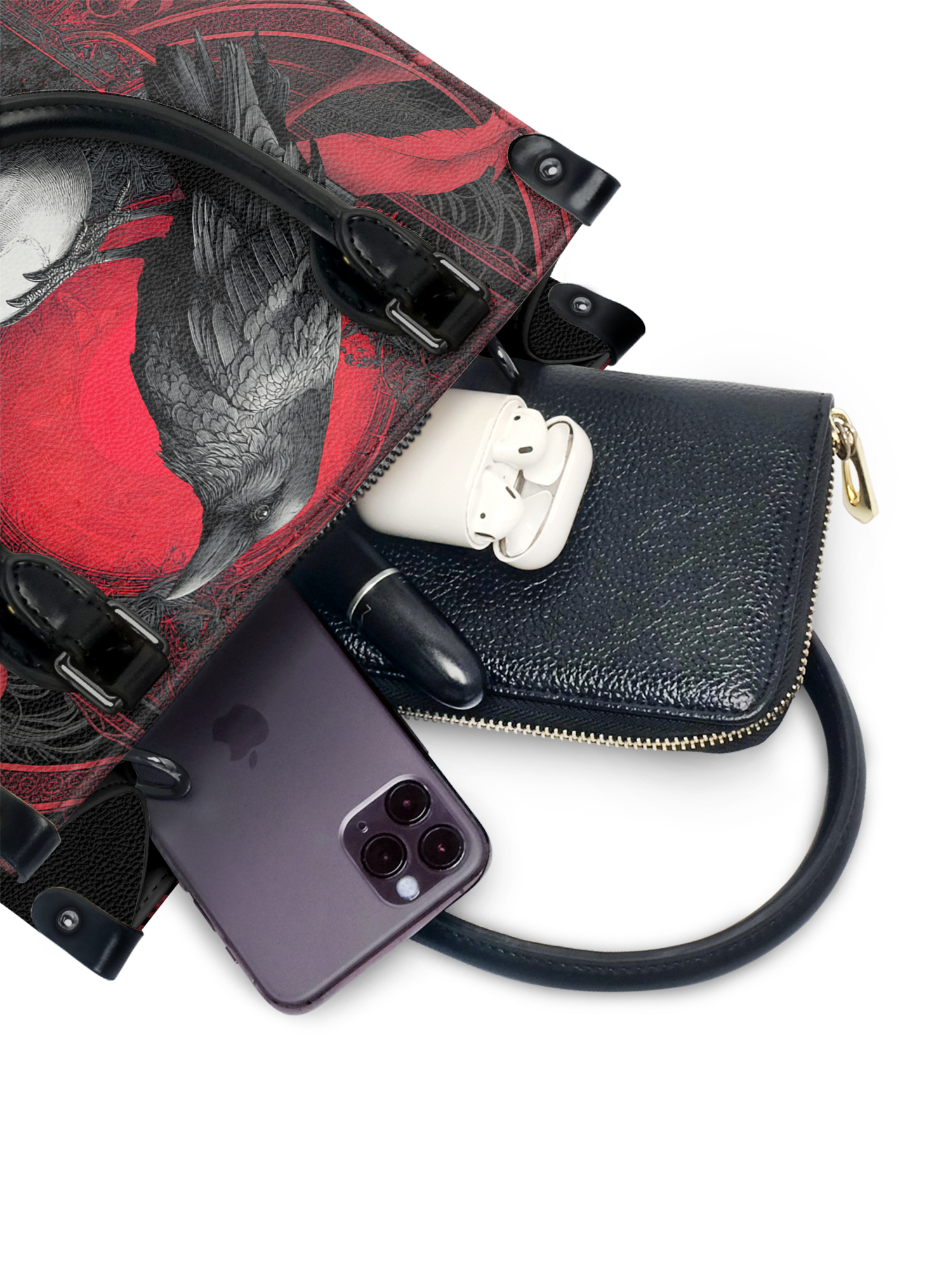 "Bloodraven" - Black Interior - Small Leather Handbag
