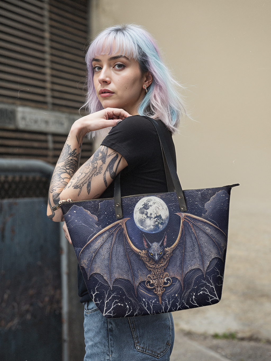 "Moonreaver" Leather Tote Bag
